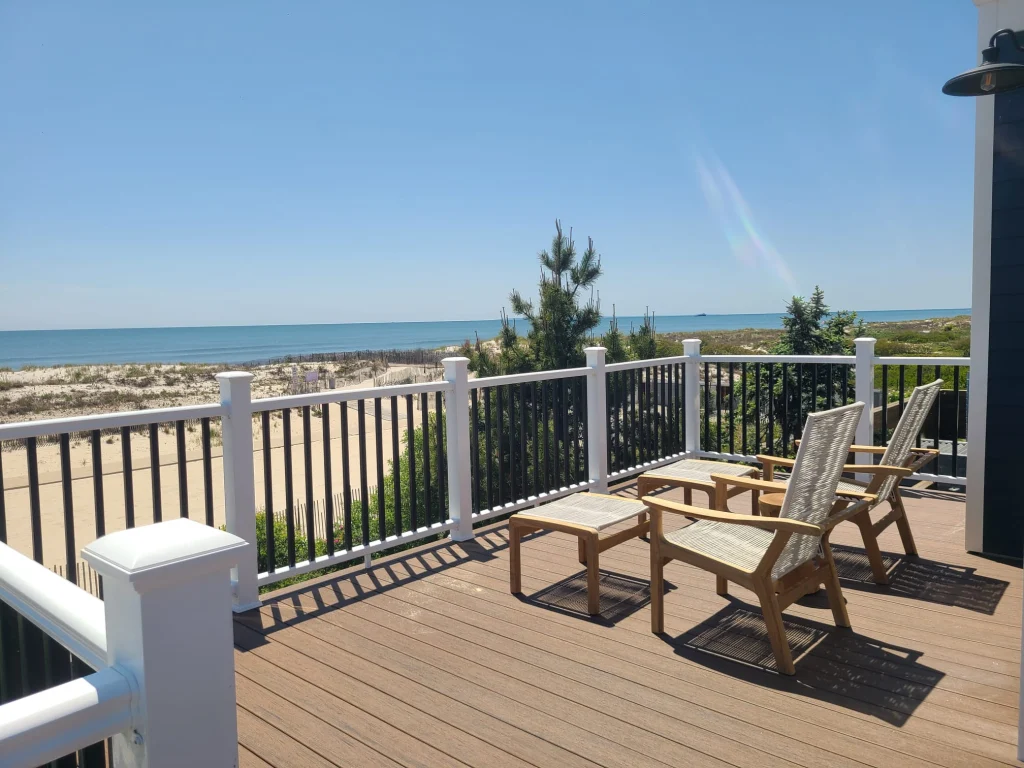 Well-maintained outdoor deck by Long Beach janitorial and maintenance company