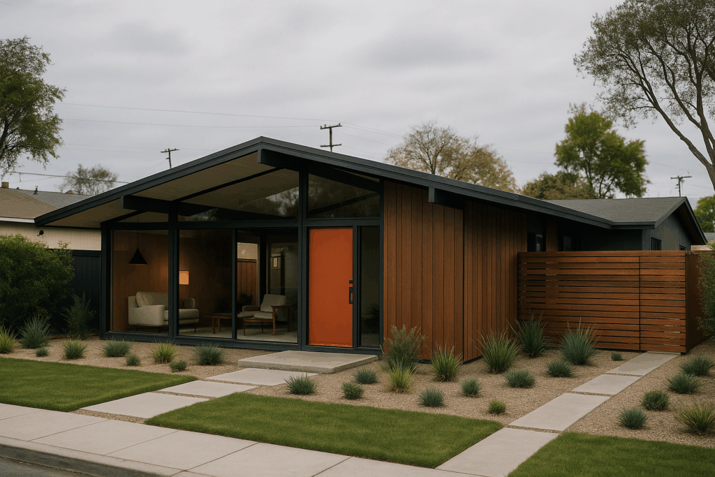  Fully restored Eichler-style mid-century modern home in Long Beach’s Los Altos neighborhood.